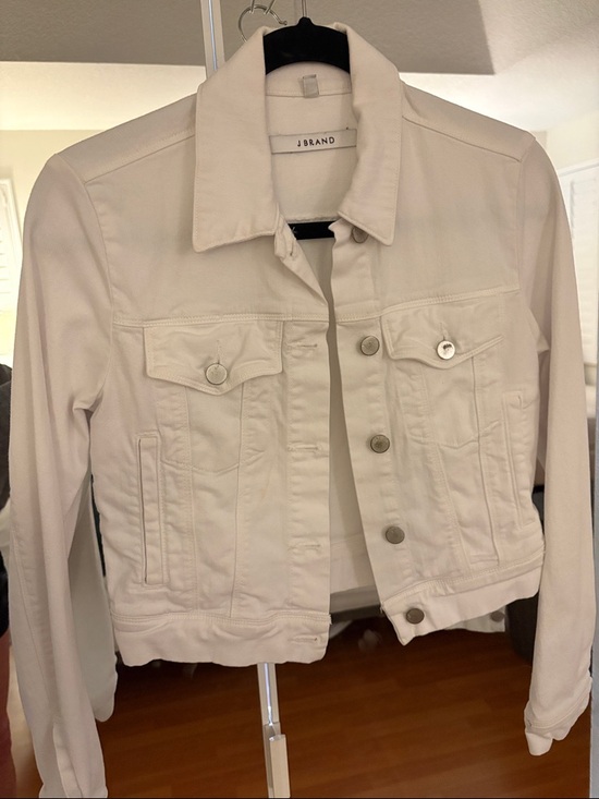J Brand Jackets & Blazers - J Brand White Cropped Denim Jacket